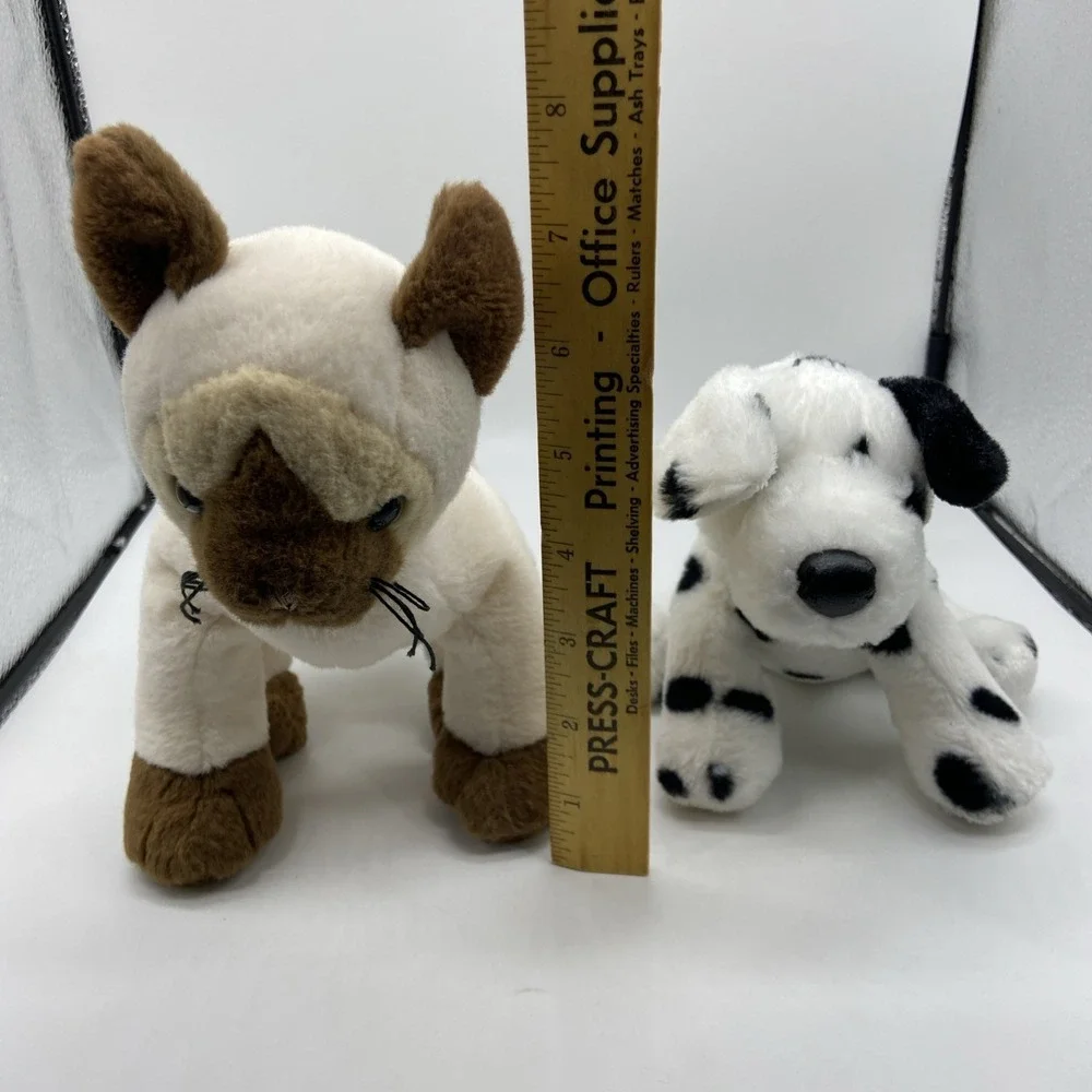 Ganz Webkinz Siamese Cat‎ HM160 Spotted Dalmatian Dog Plush Stuffed Animal Lot